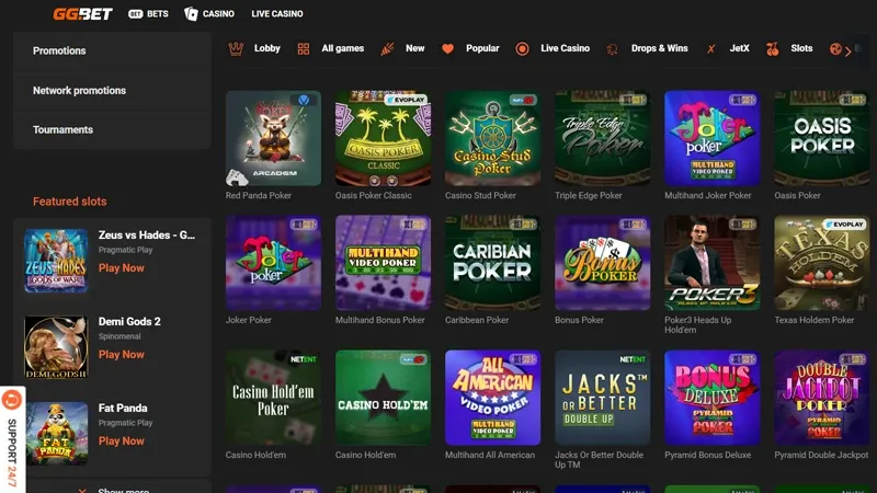 Ggbet Casino Games Poker
