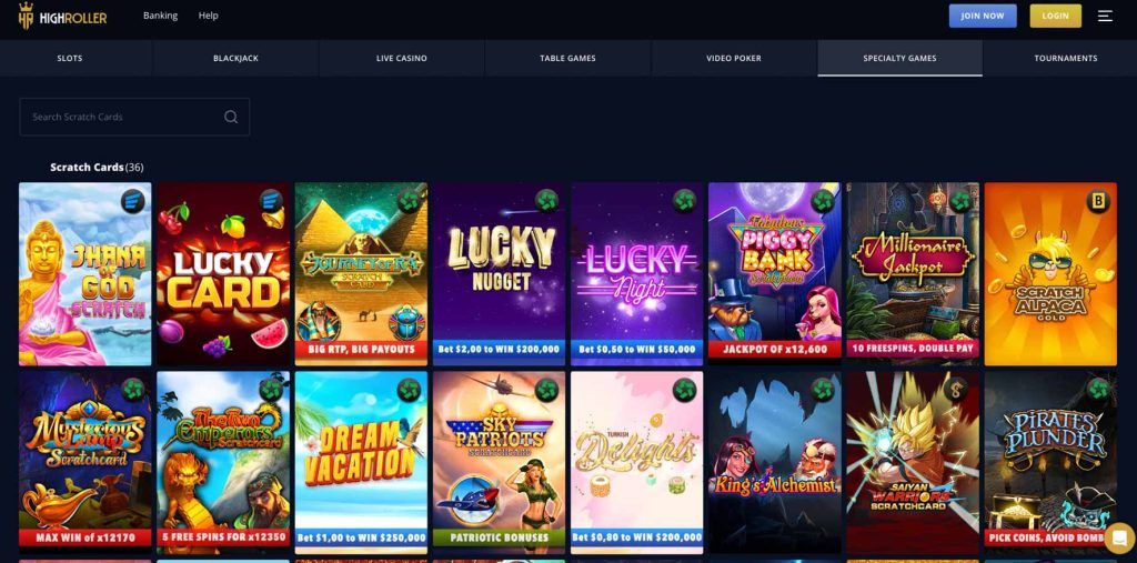 High Roller Casino Games 1024x507
